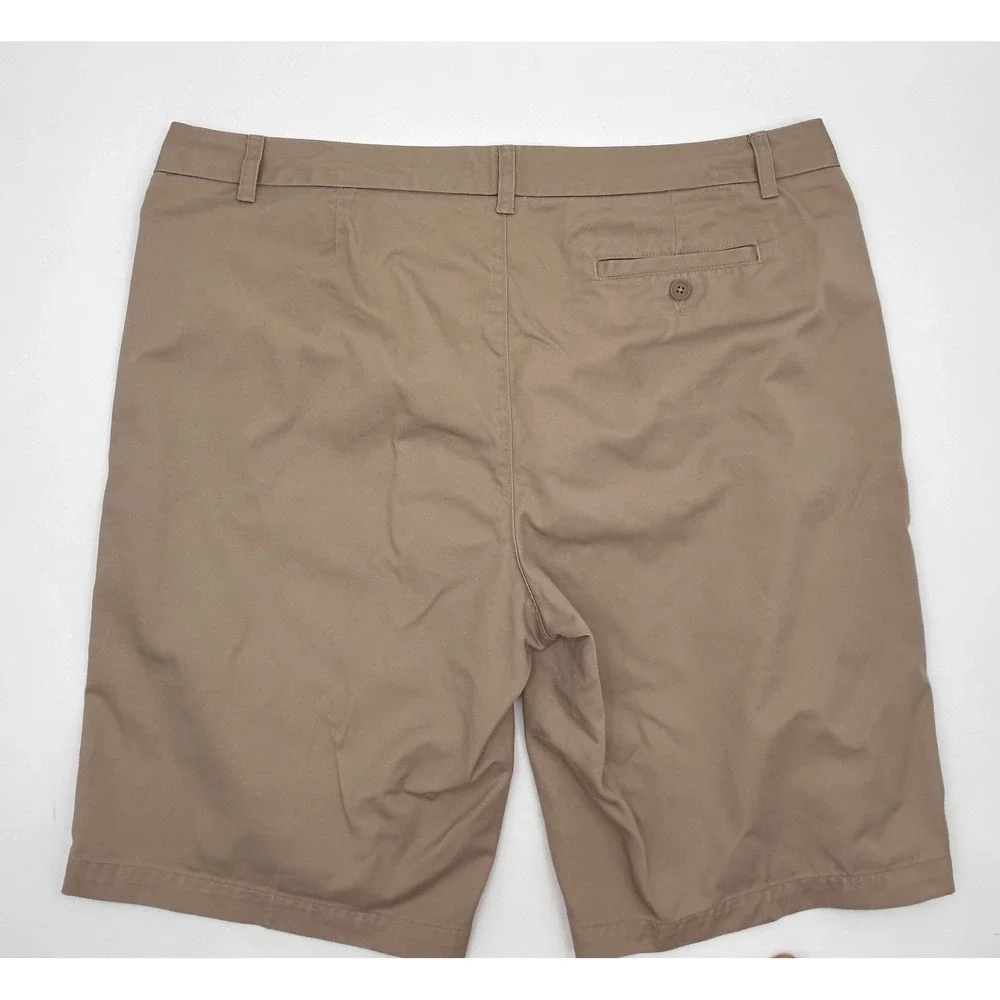 Lands' End Khaki Chino Shorts‎ Womens 18 Tall Beige Casual Classic Fit Preppy